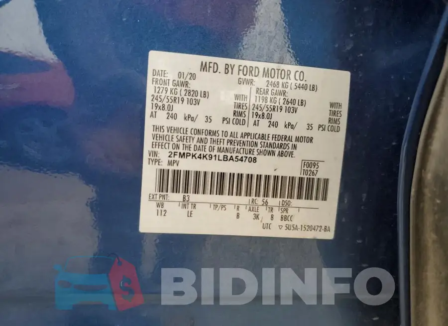 2FMPK4K91LBA54708 Photo# 13