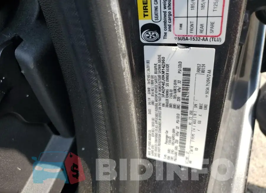 3FADP4EJ0KM142960 Photo# 12