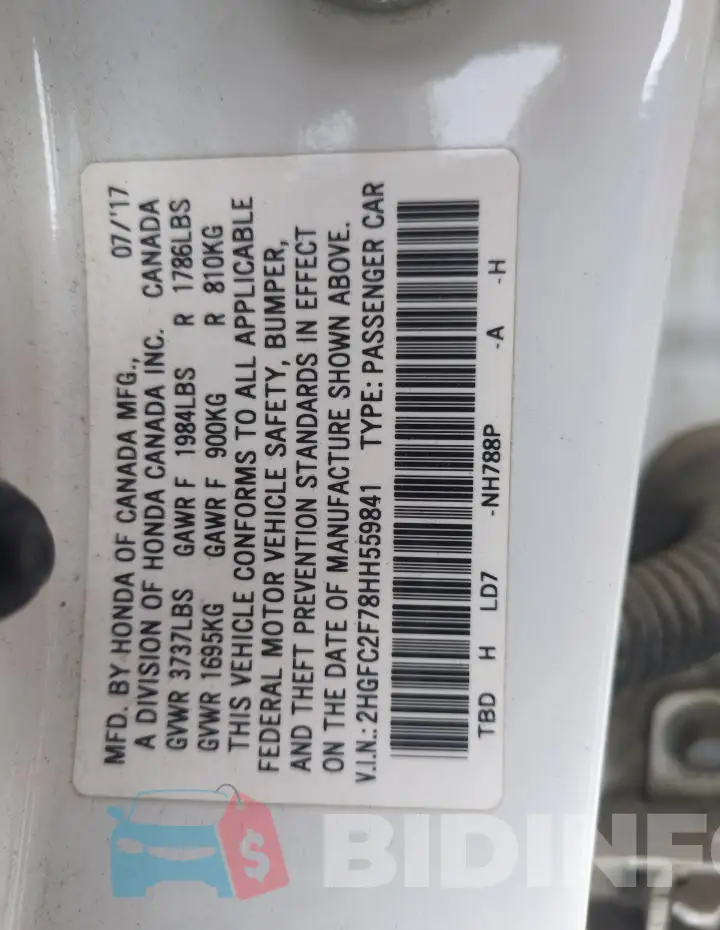 2HGFC2F78HH559841 Photo# 12