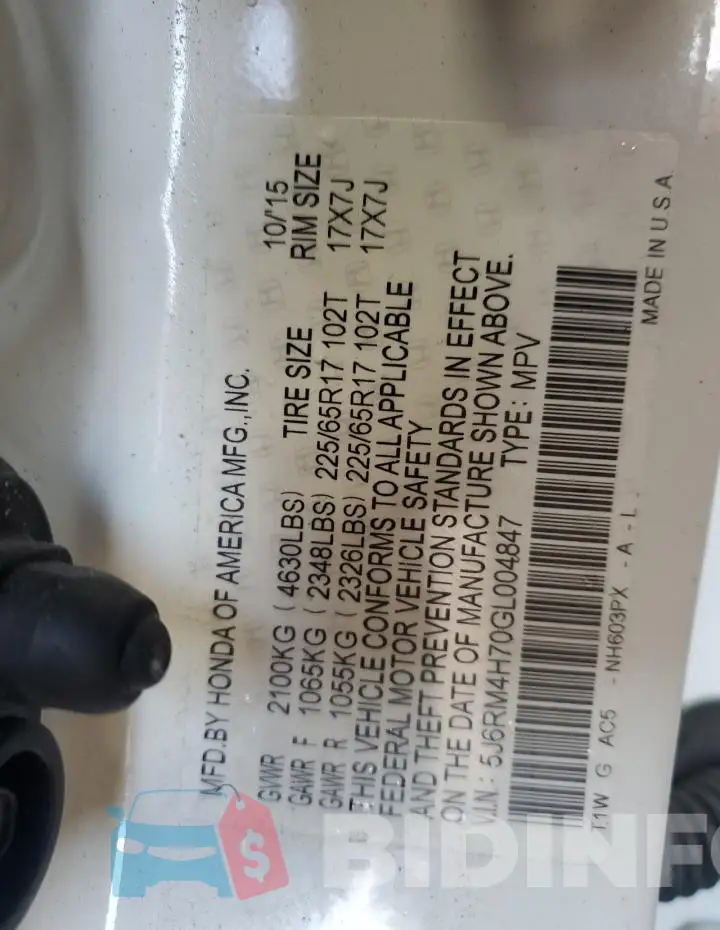 5J6RM4H70GL004847 Photo# 13