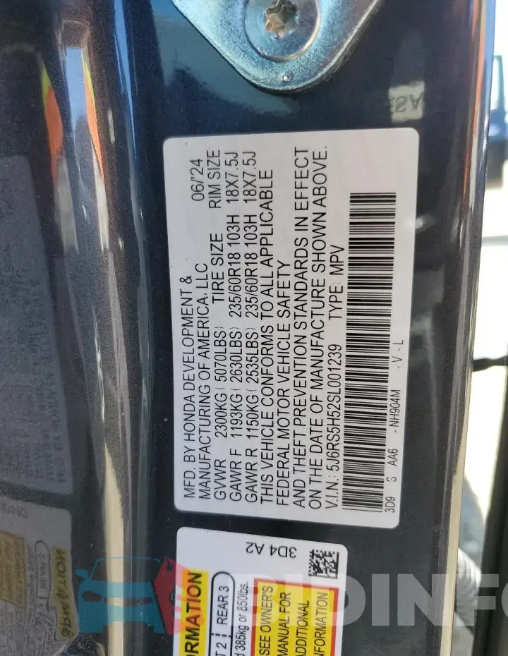 5J6RS5H52SL001239 Photo# 13