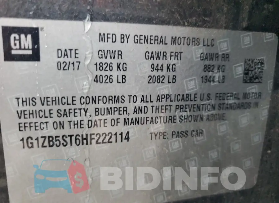1G1ZB5ST6HF222114 Photo# 12