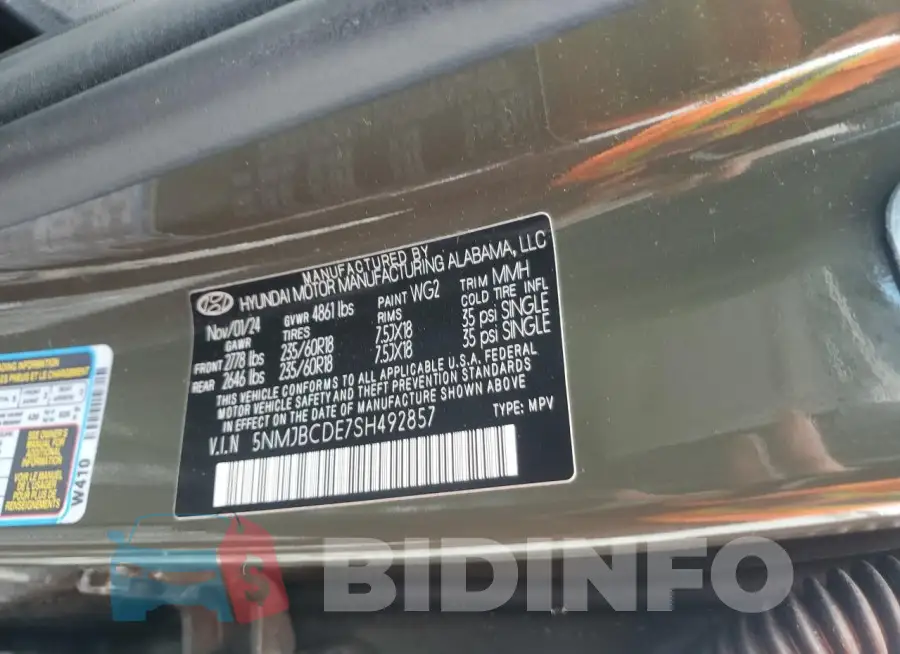 5NMJBCDE7SH492857 Photo# 13