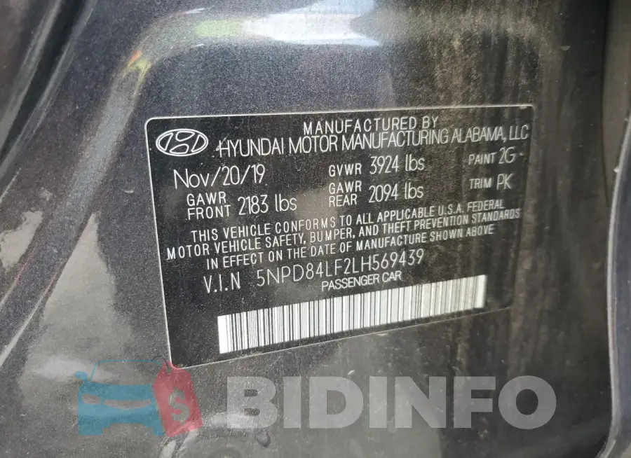 5NPD84LF2LH569439 Photo# 13