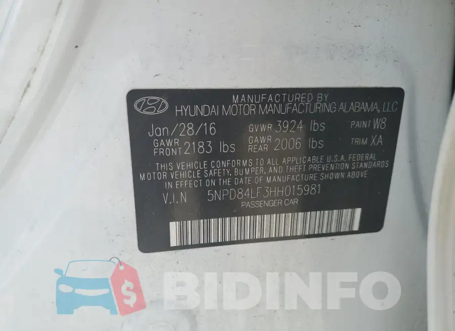5NPD84LF3HH015981 Photo# 12