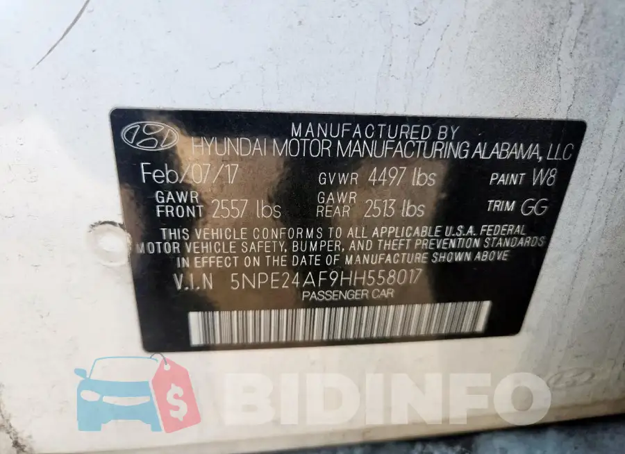 5NPE24AF9HH558017 Photo# 12