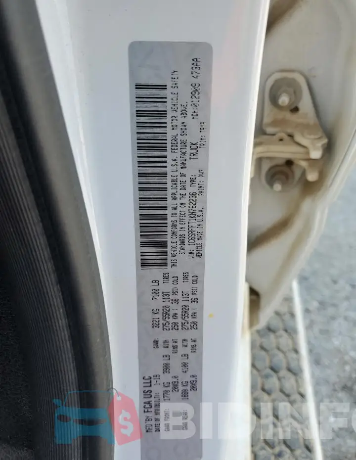 1C6SRFFT1KN762236 Photo# 12
