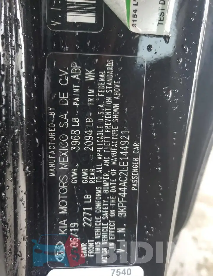 3KPF44AC2LE144921 Photo# 12