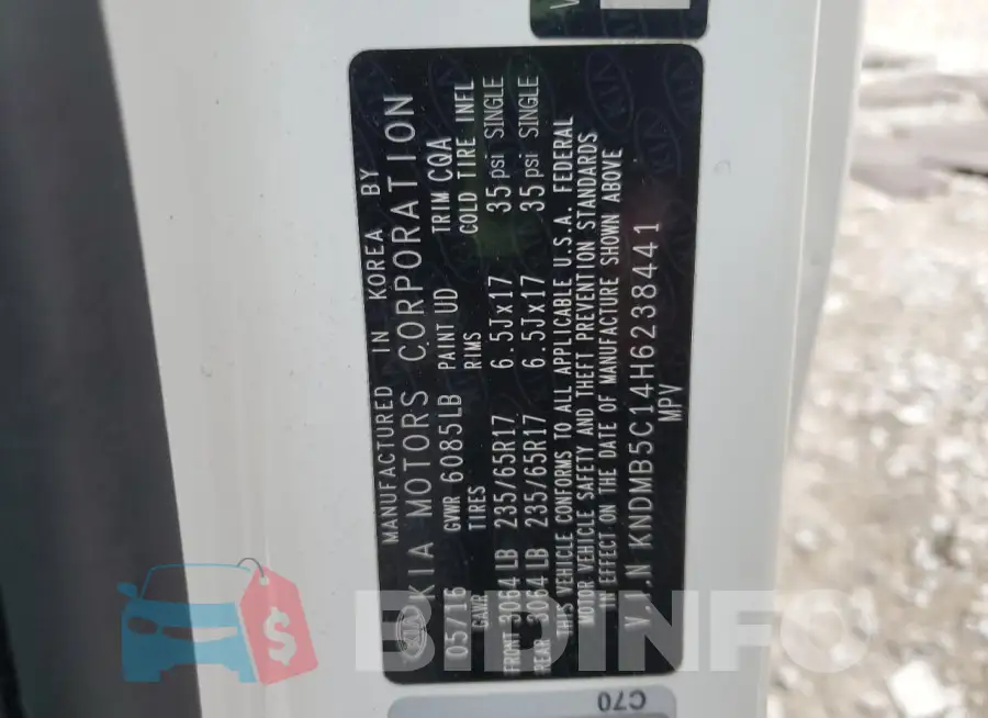 KNDMB5C14H6238441 Photo# 14