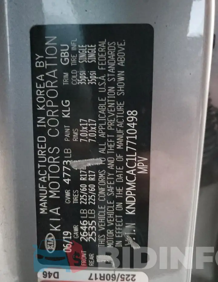 KNDPMCAC1L7710498 Photo# 13