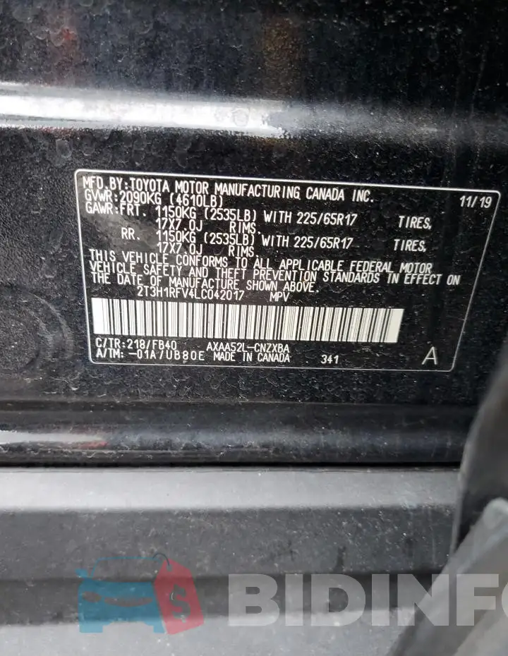 2T3H1RFV4LC042017 Photo# 13