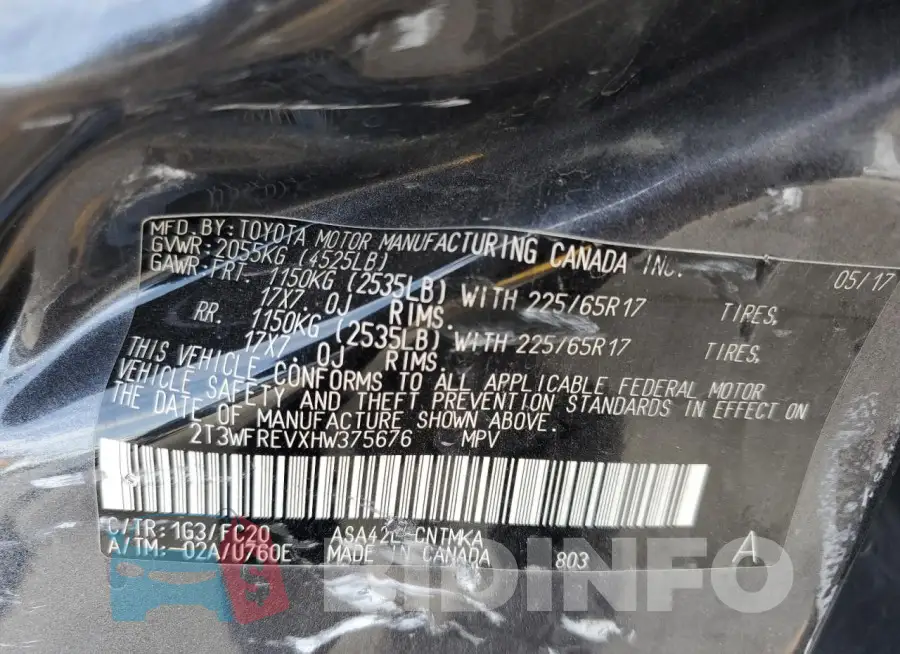 2T3WFREVXHW375676 Photo# 14