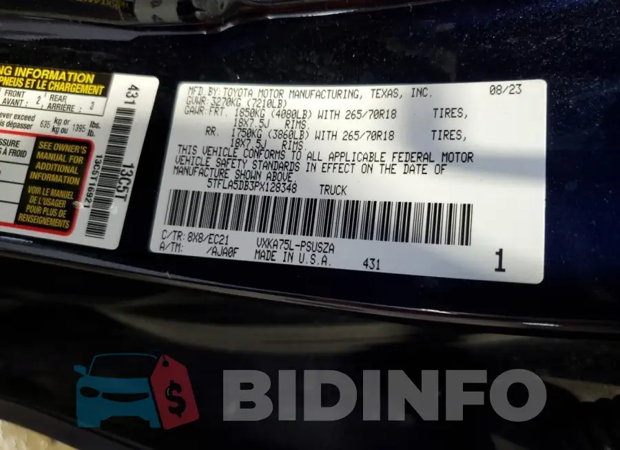 5TFLA5DB3PX128348 Photo# 12