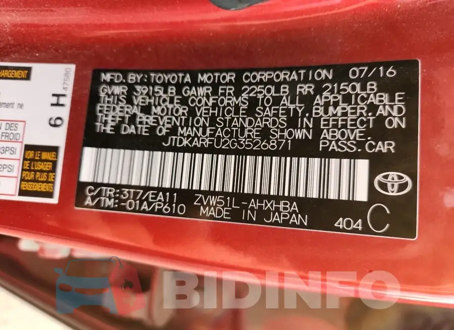 JTDKARFU2G3526871 Photo# 13