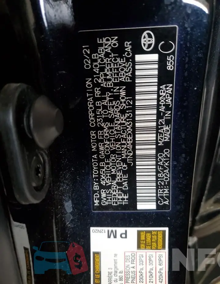 JTND4MBEXM3131121 Photo# 12