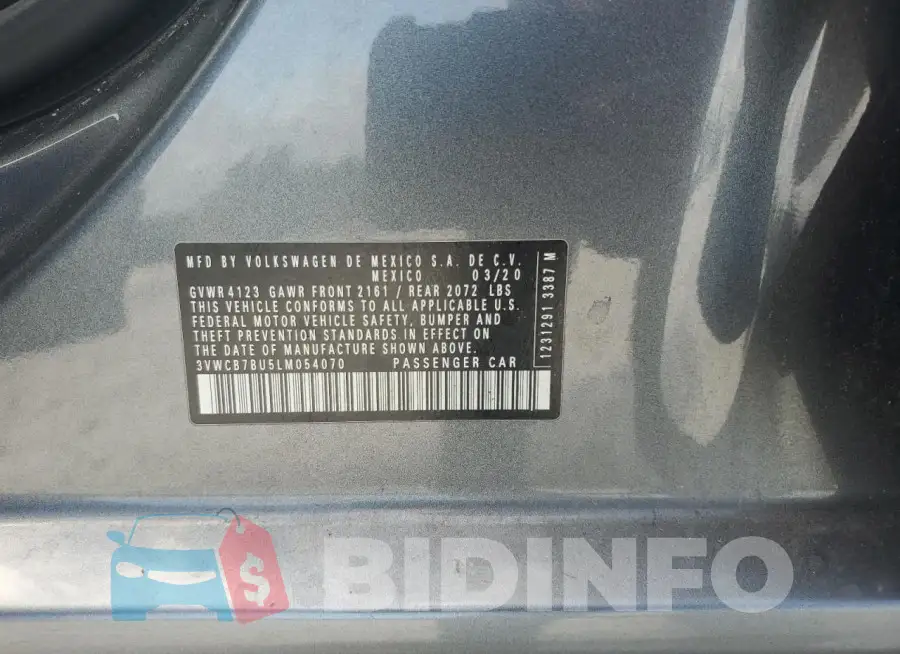 3VWCB7BU5LM054070 Photo# 12