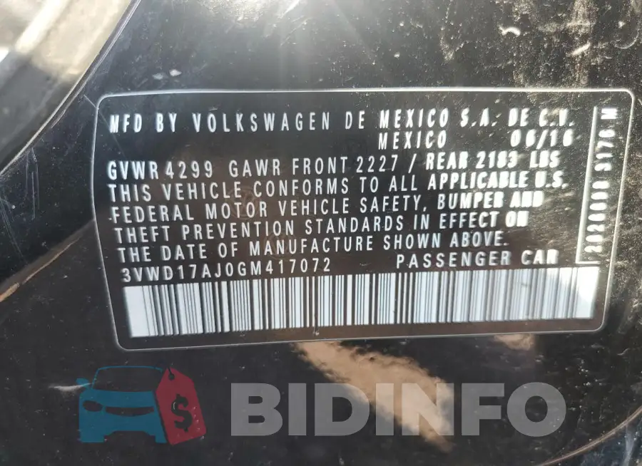 3VWD17AJ0GM417072 Photo# 13