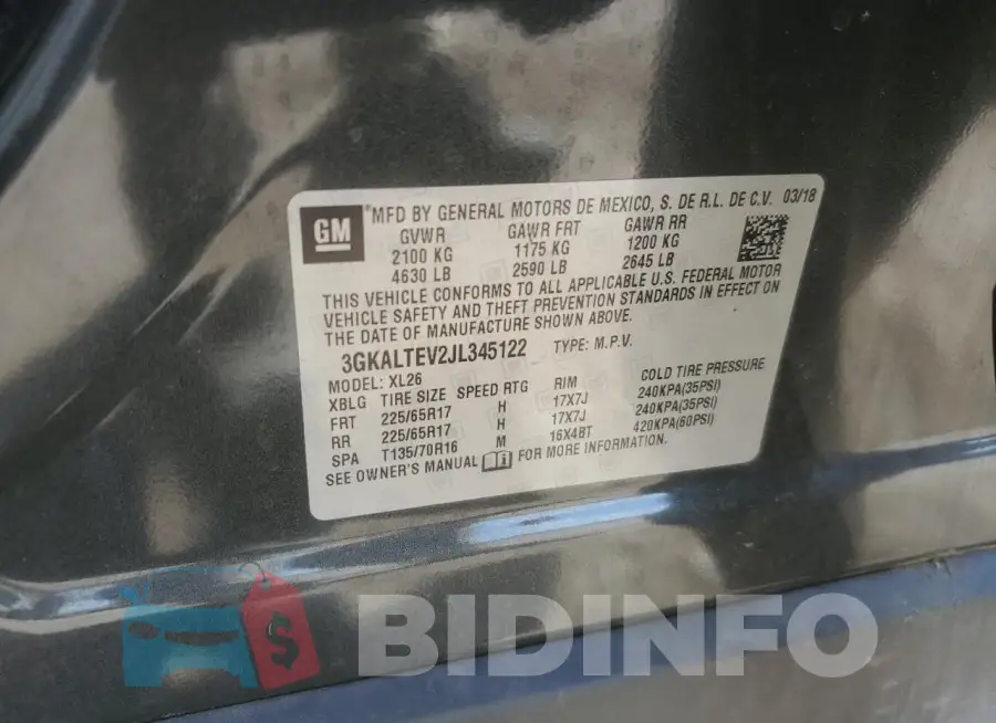 3GKALTEV2JL345122 Photo# 13