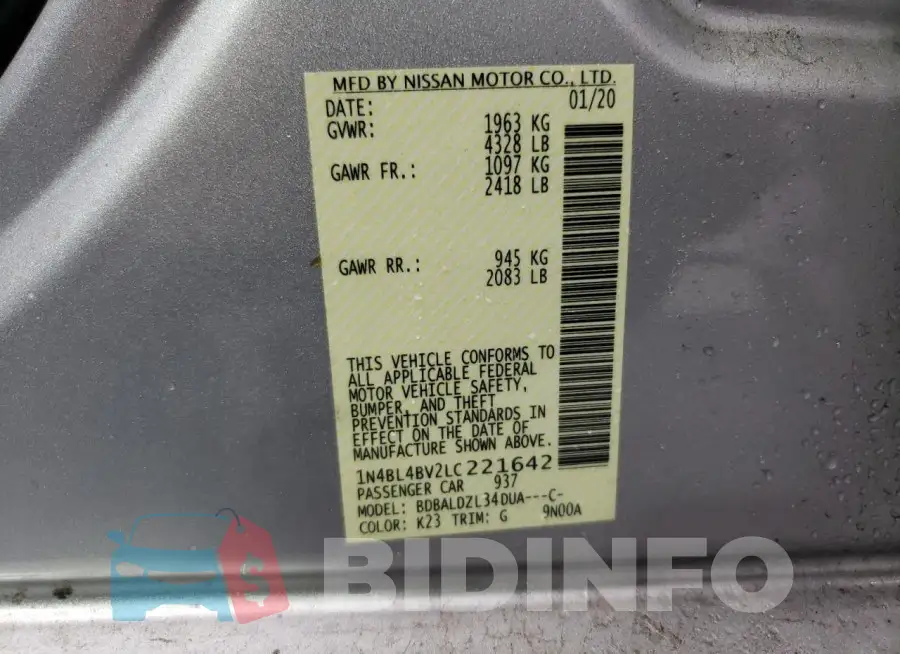 1N4BL4BV2LC221642 Photo# 12