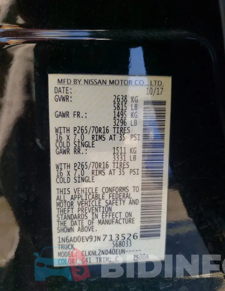 1N6AD0EV9JN713526 Photo# 12