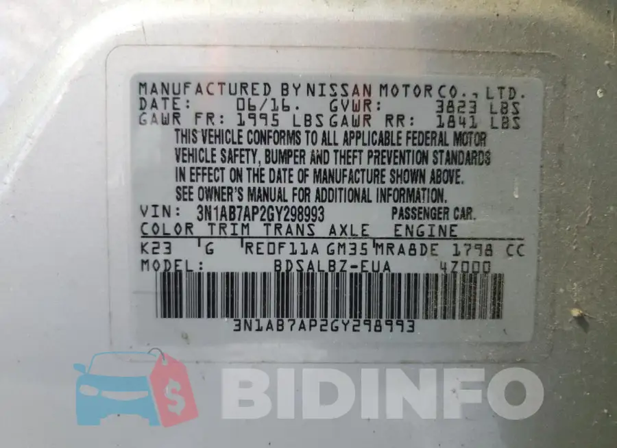 3N1AB7AP2GY298993 Photo# 13