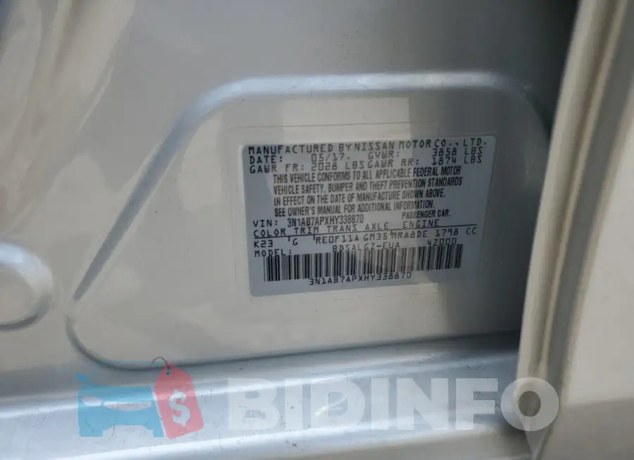 3N1AB7APXHY338870 Photo# 13