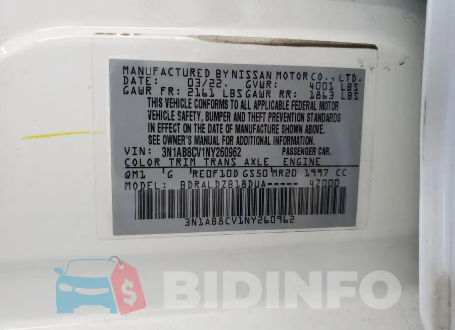 3N1AB8CV1NY260962 Photo# 12