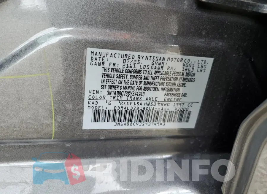 3N1AB8CV3SY374943 Photo# 12