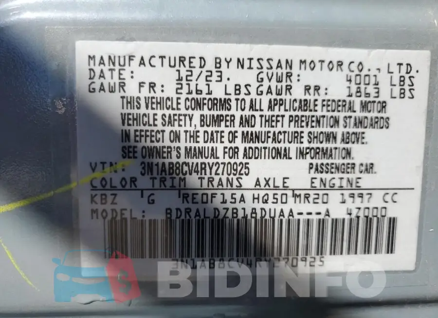 3N1AB8CV4RY270925 Photo# 12