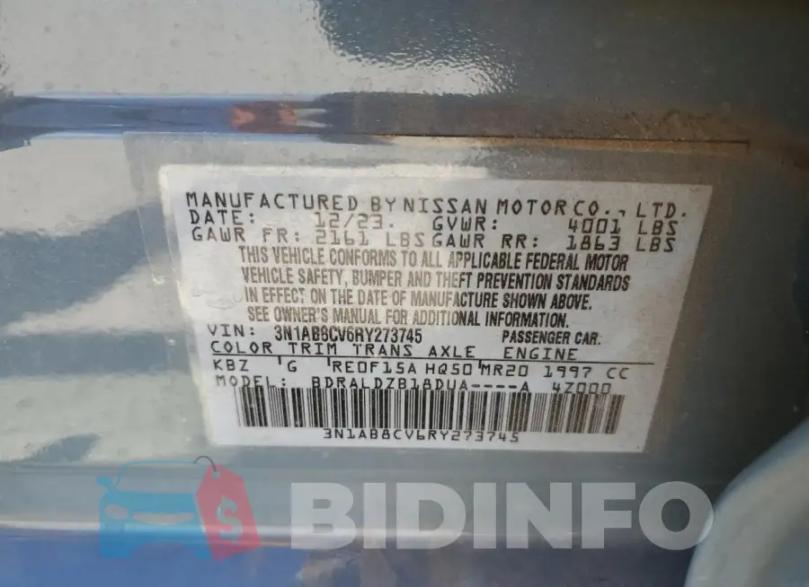 3N1AB8CV6RY273745 Photo# 12