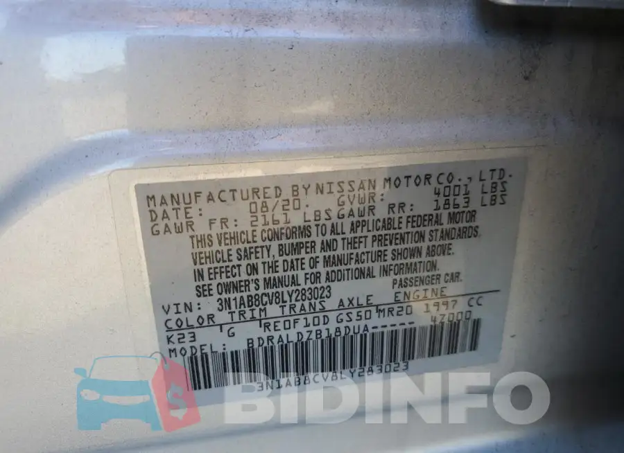 3N1AB8CV8LY283023 Photo# 12
