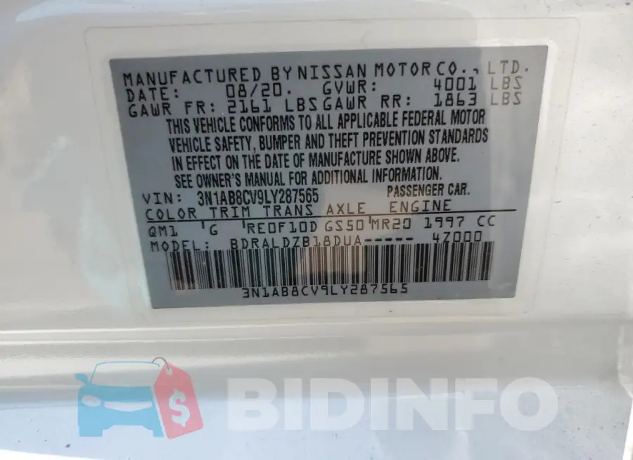 3N1AB8CV9LY287565 Photo# 12