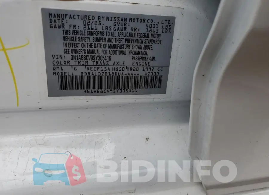 3N1AB8CV9SY305416 Photo# 12