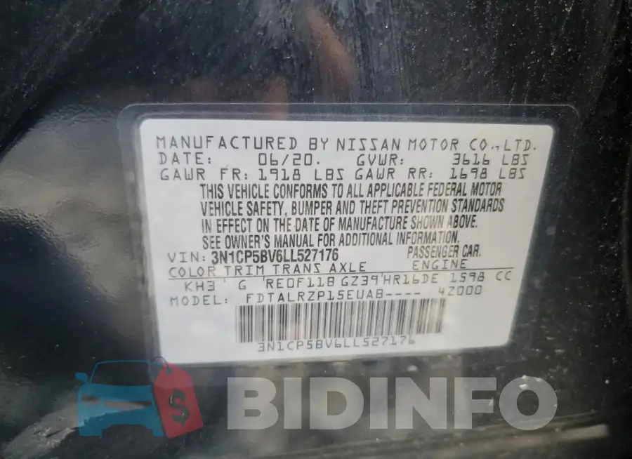 3N1CP5BV6LL527176 Photo# 13