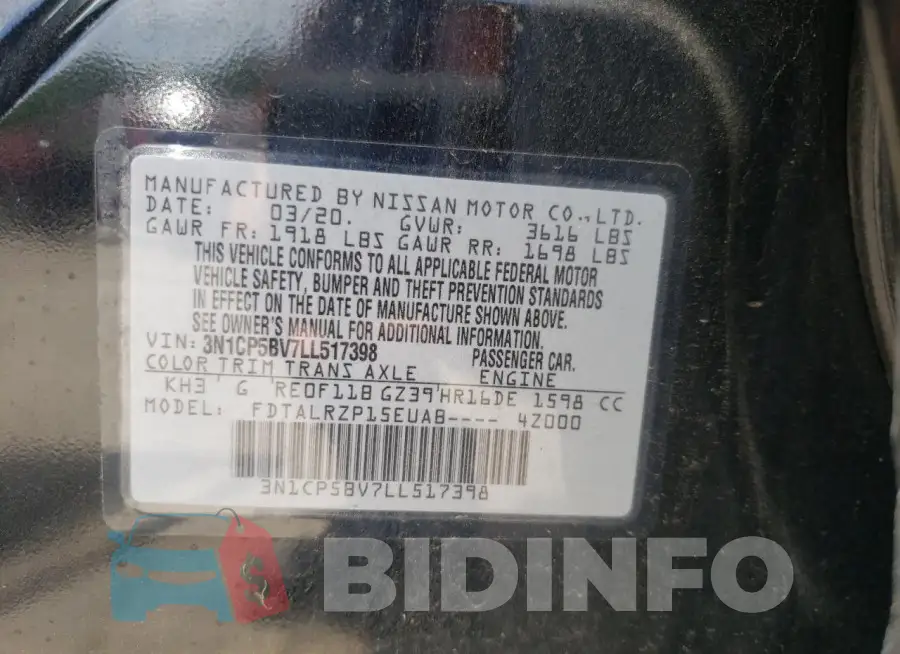3N1CP5BV7LL517398 Photo# 12