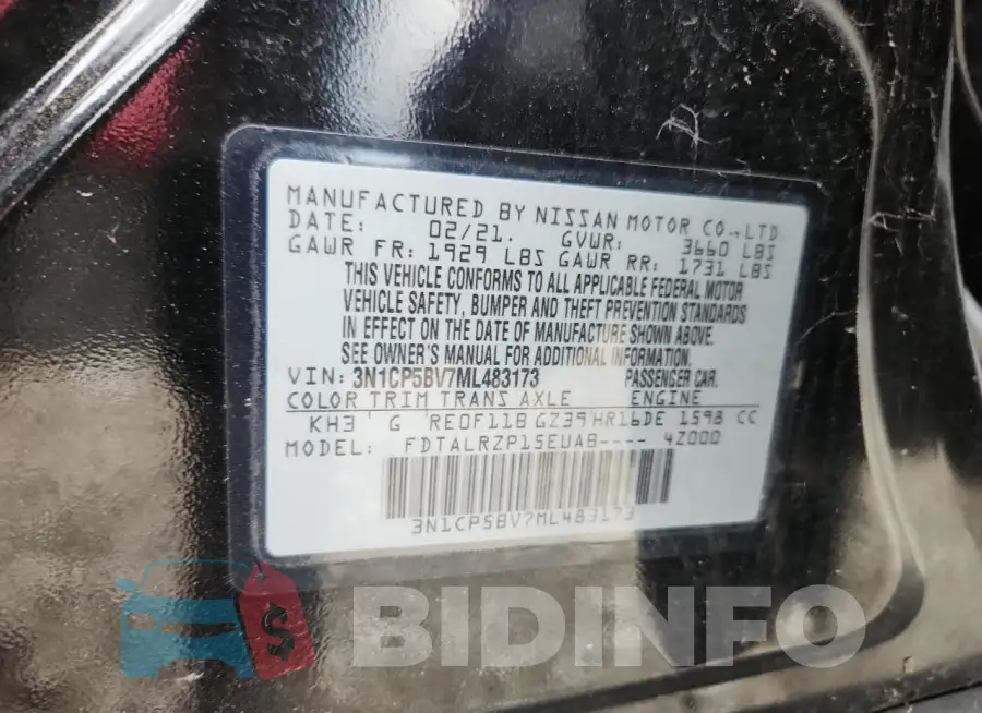 3N1CP5BV7ML483173 Photo# 13