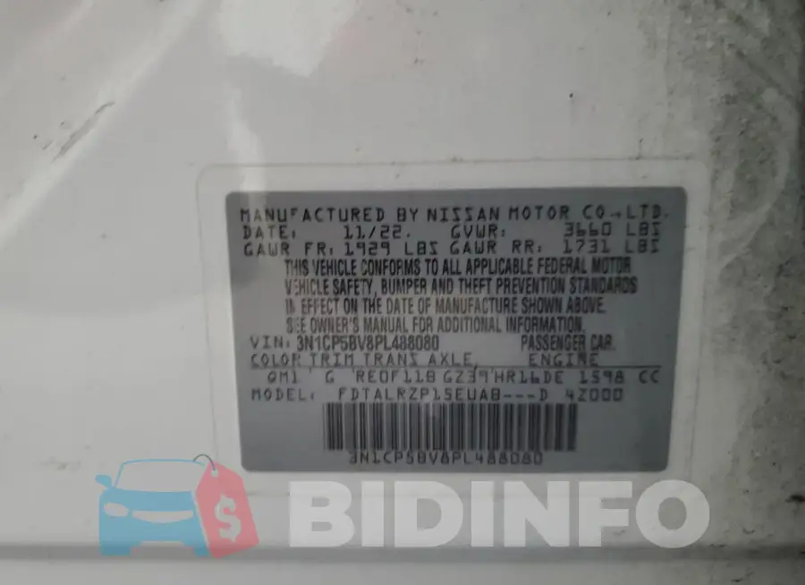 3N1CP5BV8PL488080 Photo# 12