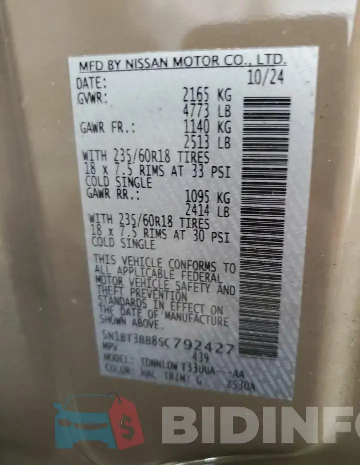 5N1BT3BB8SC792427 Photo# 13