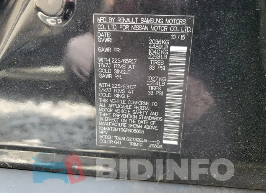 KNMAT2MT9GP608855 Photo# 13