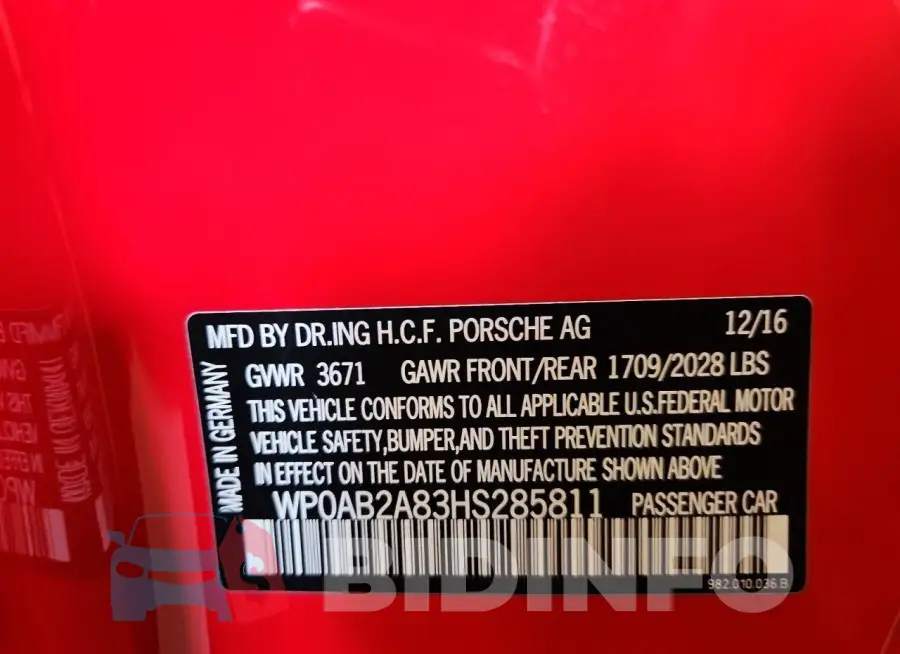 WP0AB2A83HS285811 Photo# 12
