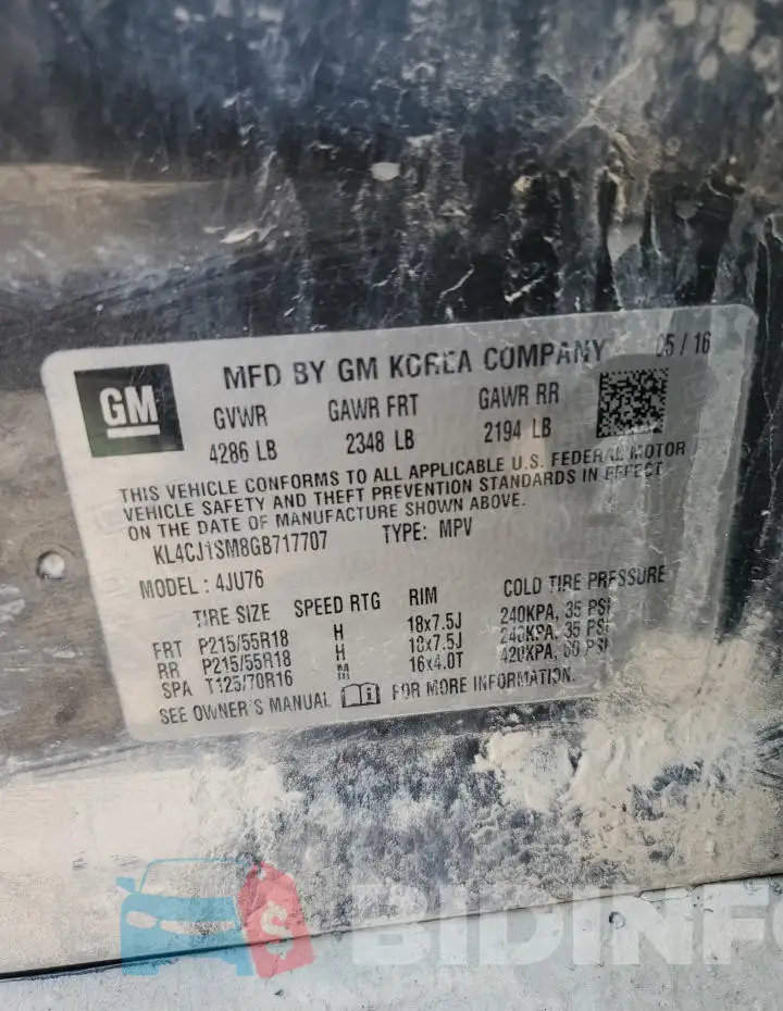 KL4CJ1SM8GB717707 Photo# 13