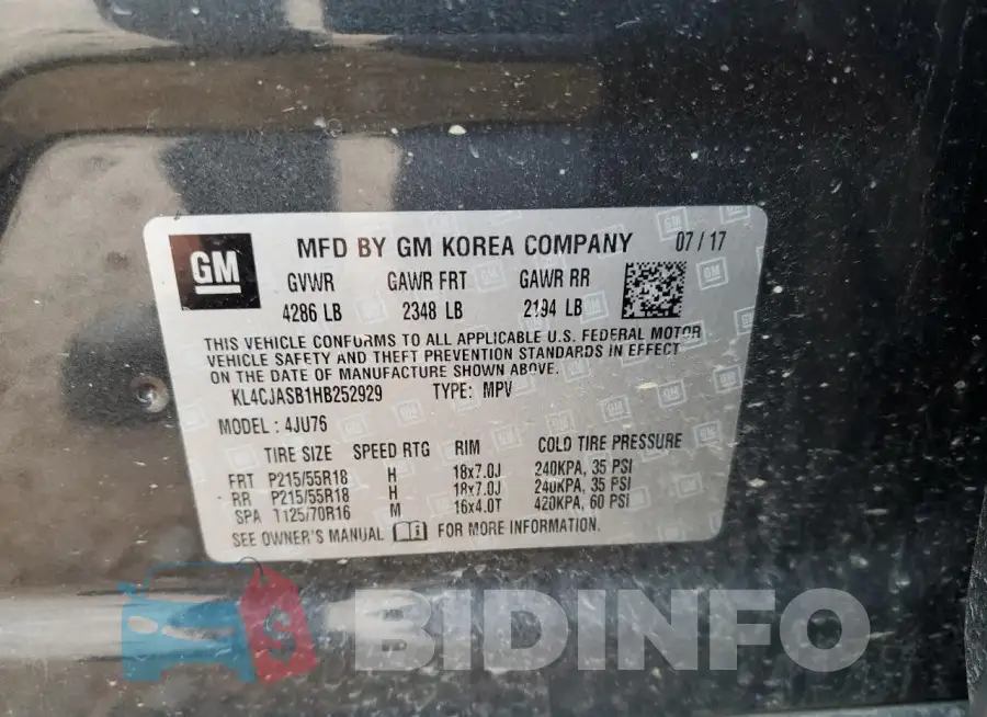 KL4CJASB1HB252929 Photo# 13