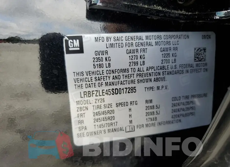 LRBFZLE45SD017285 Photo# 13