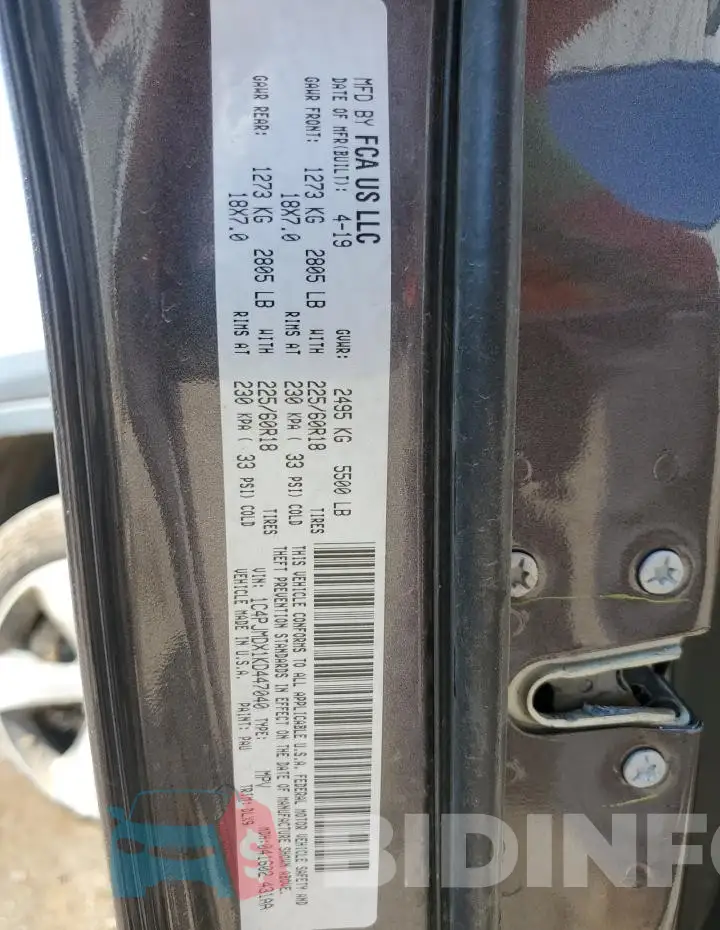 1C4PJMDX1KD447040 Photo# 14
