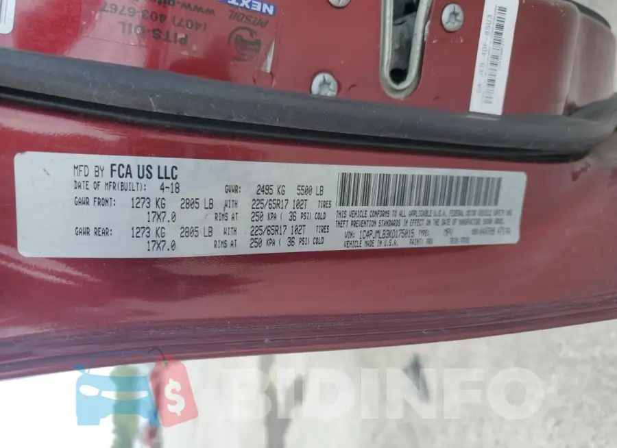 1C4PJMLB3KD175015 Photo# 14