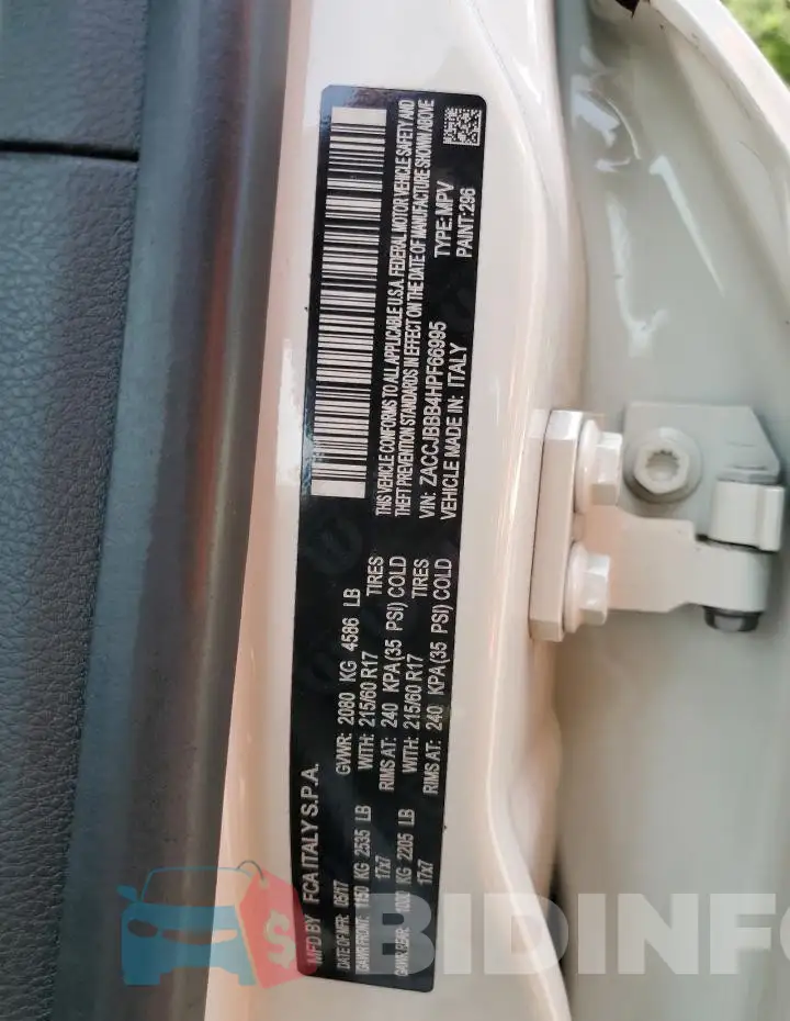 ZACCJBBB4HPF66995 Photo# 13