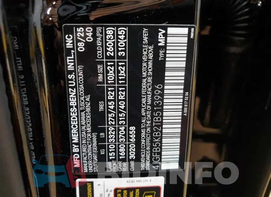4JGFB5KB2TB513996 Photo# 13