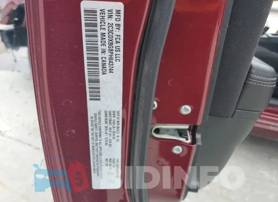 2C3CDXBG8PH643744 Photo# 12