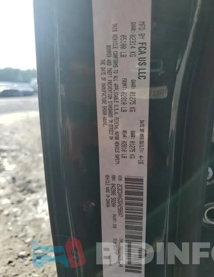 2C3CDXHG3GH258647 Photo# 13
