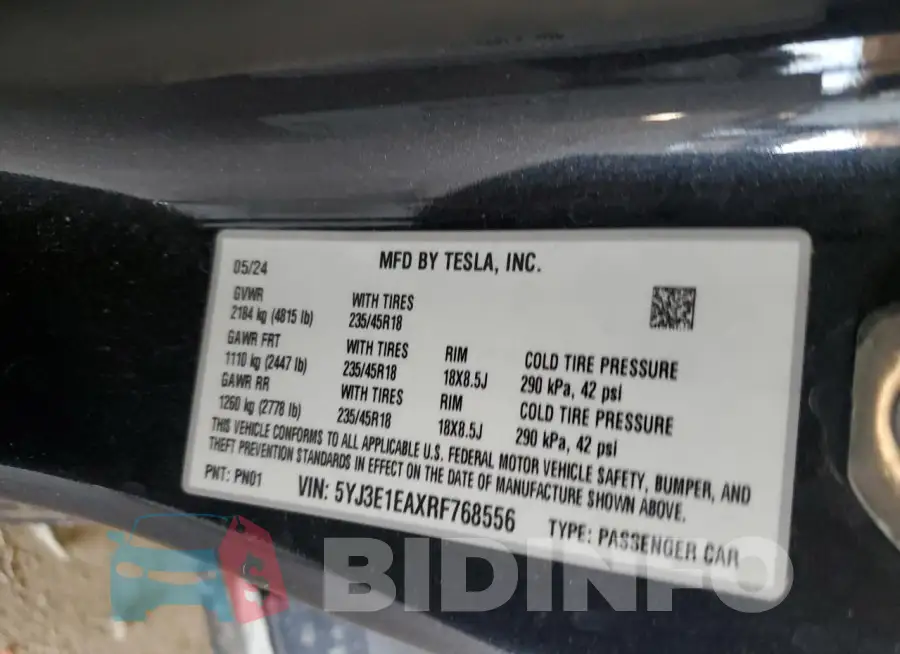 5YJ3E1EAXRF768556 Photo# 12